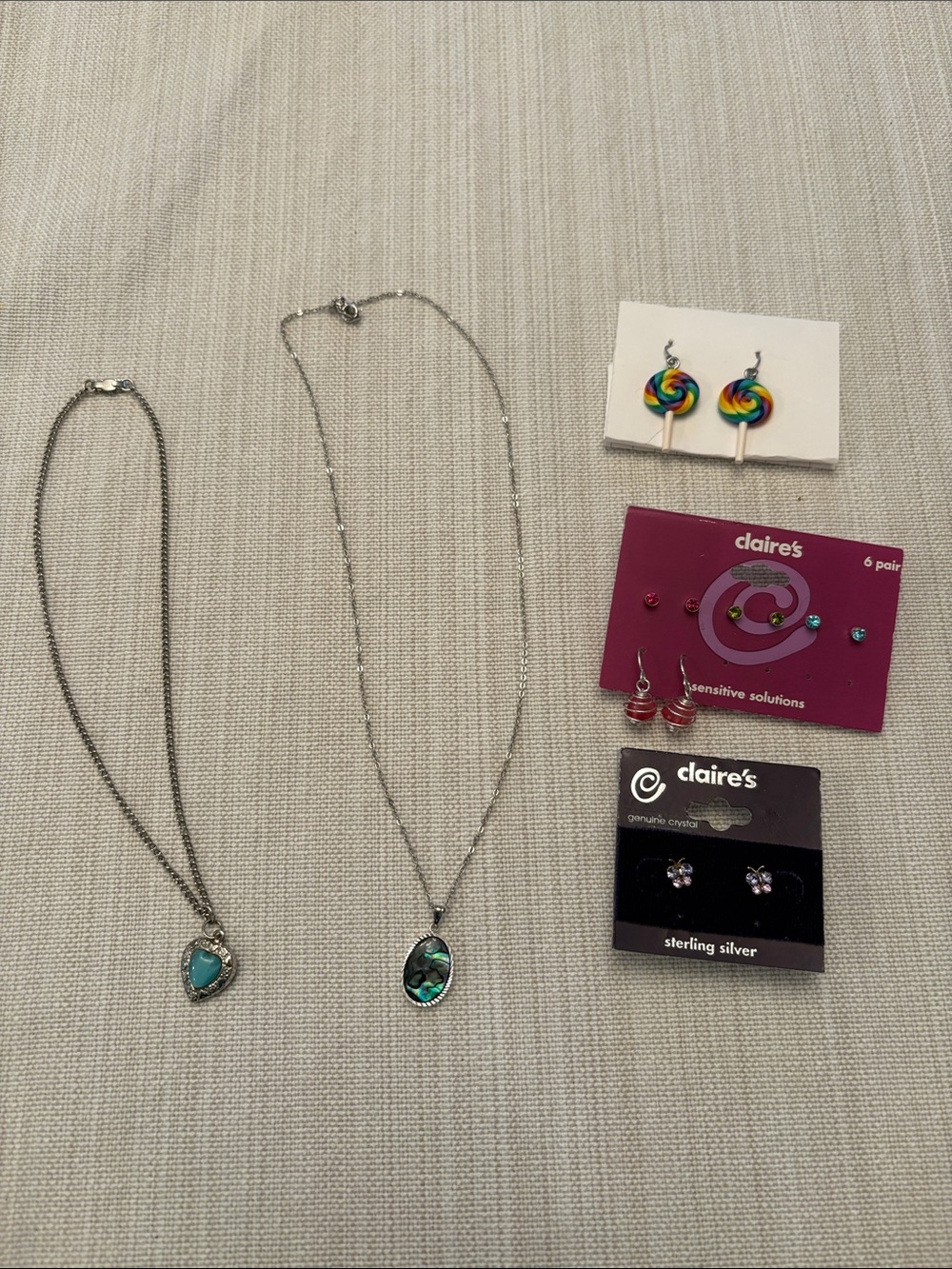 Jewelry bundle 2 necklaces, 6 pair of earrings